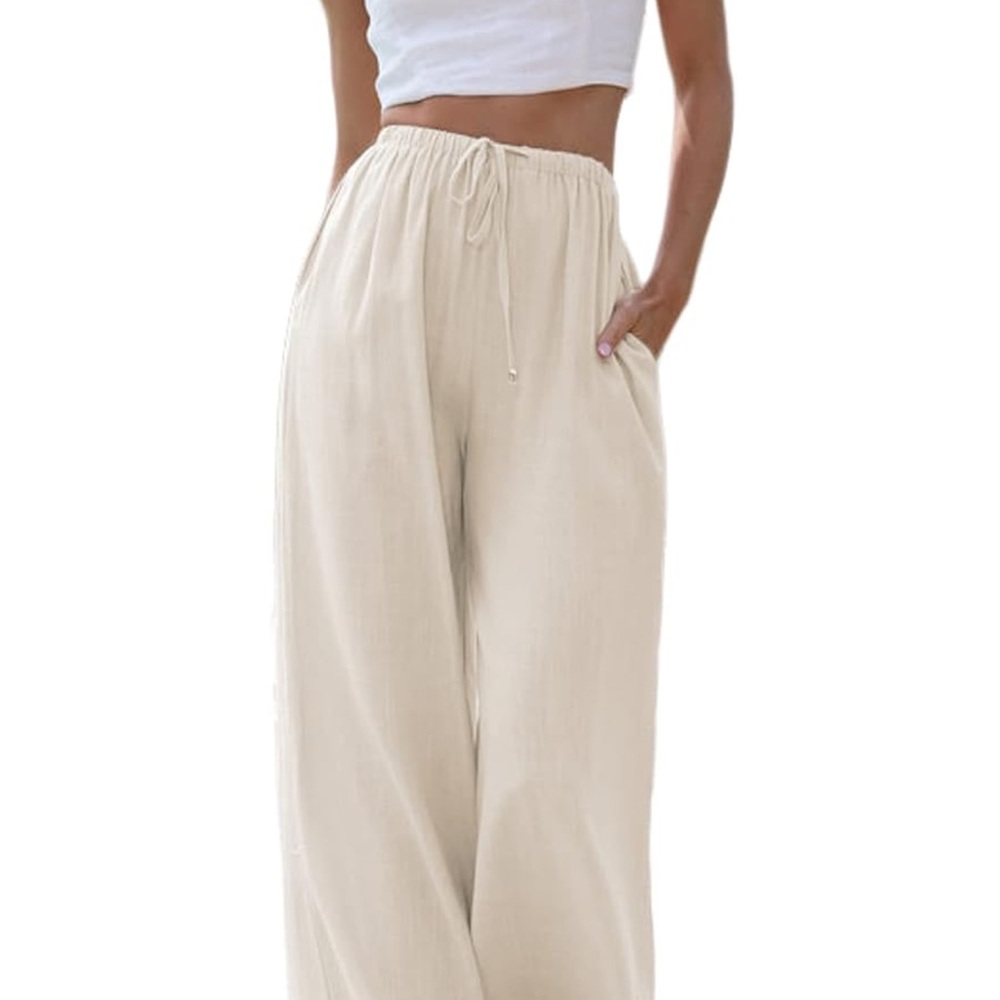 Cotton Linen Palazzo Pants